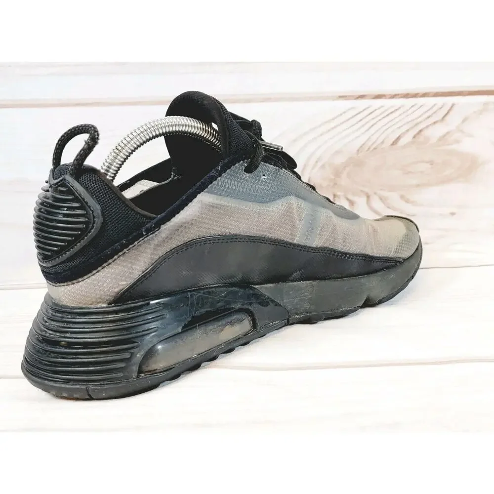 Nike Air Max 2090 Mens 10 Black Metallic Silver BV9977-001 Running Shoes